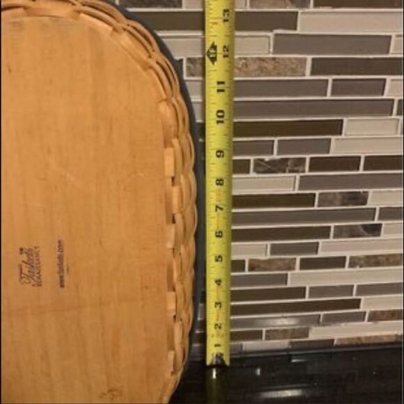 Taskets Renaissance vintage basket w/Navy Blue liner. 8.5” x 14” - Picture 6 of 11